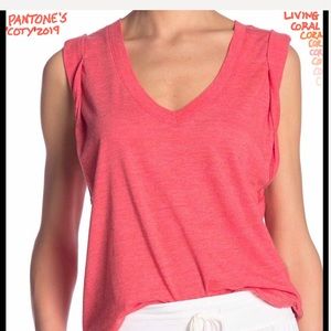 🆕Free People Wonder Tank NWT Med. in Bright Coral